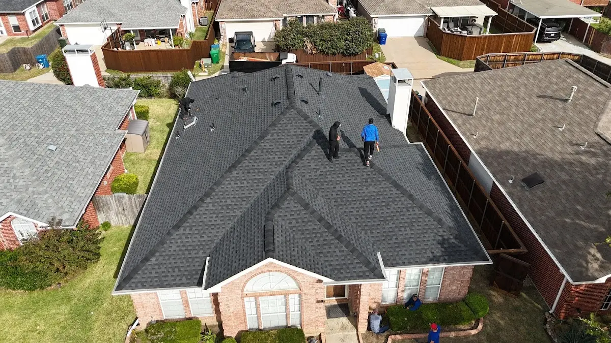Commercial Roofing work in progress on a Pearsall property